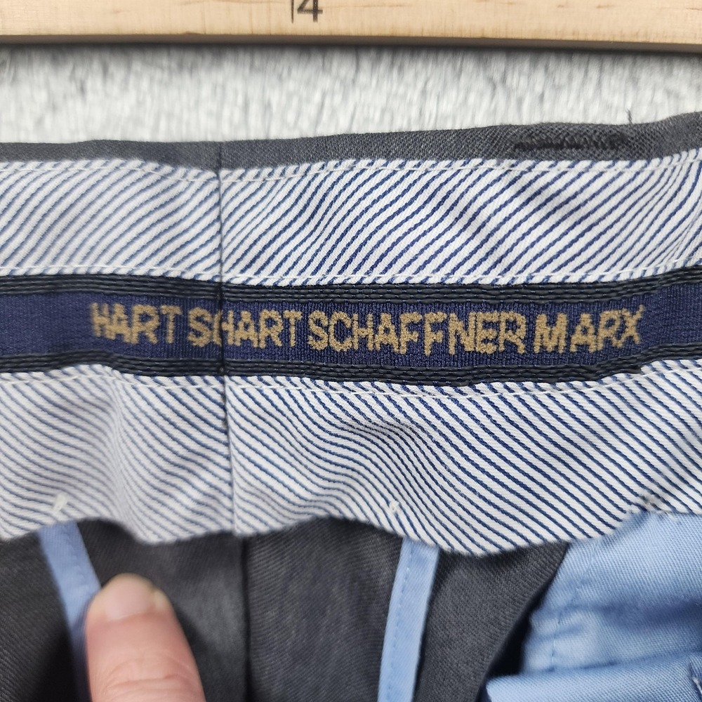 Hart Schaffner Marx Pants Mens 32x29 Gray Wool Stretch Dress Slacks (Tag‎ 34x30) - Picture 8 of 12